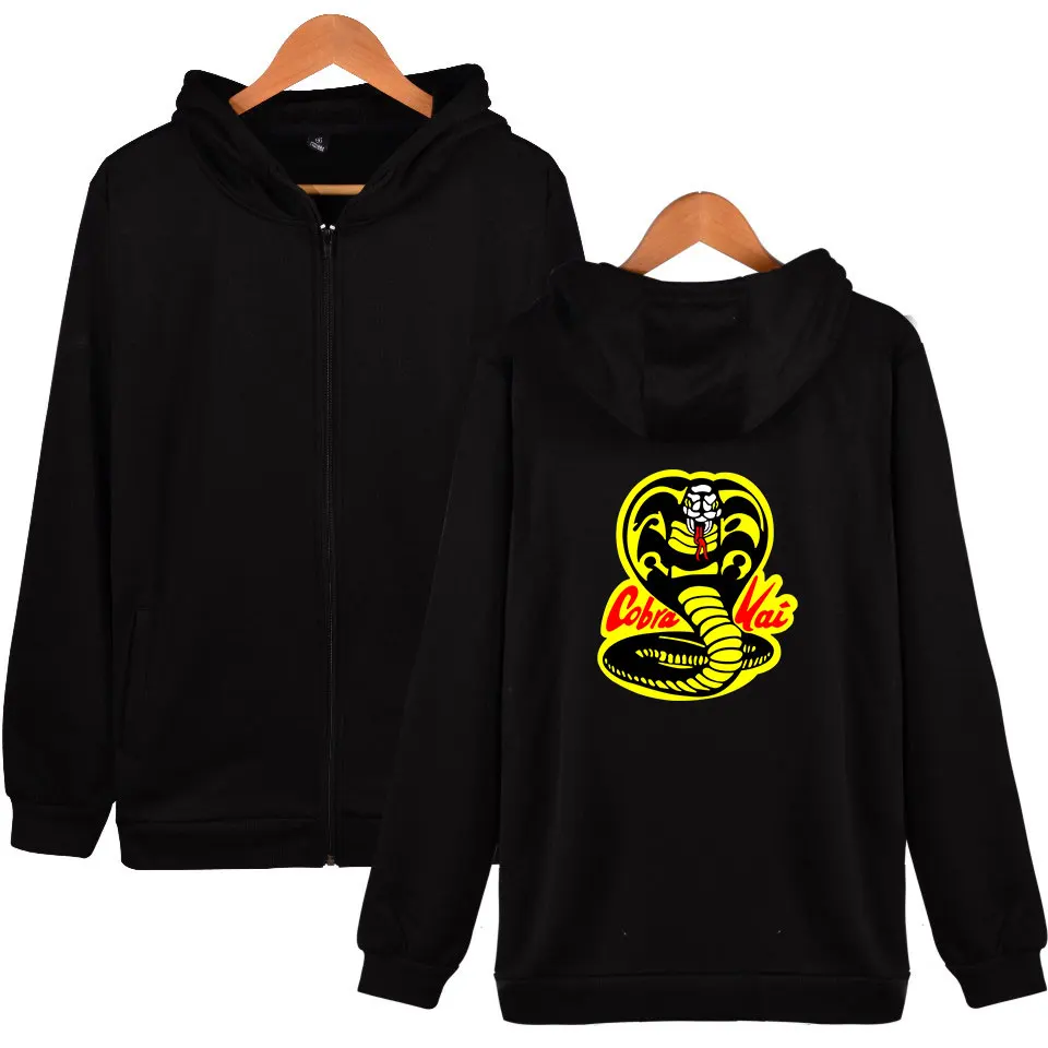 Мужская толстовка с капюшоном Cobra Kai на молнии длинным рукавом | одежда