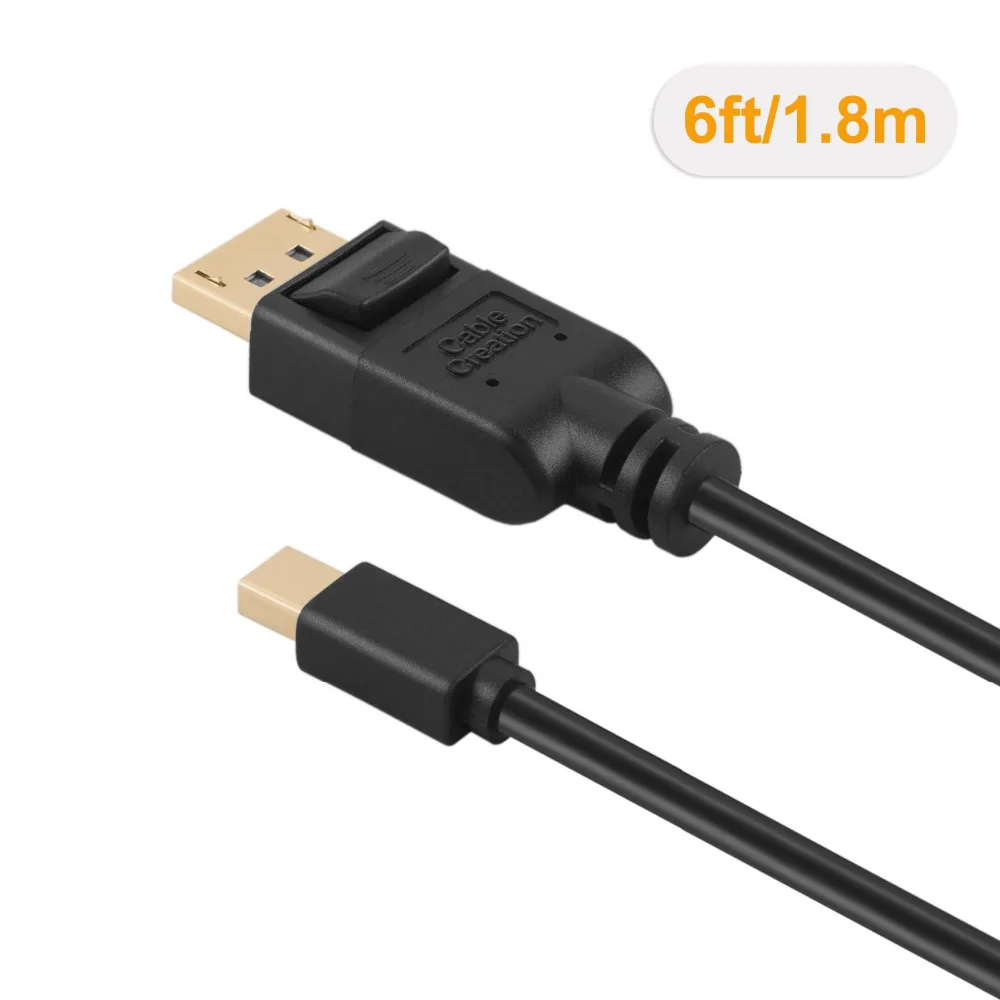 Кабель Mini DP-DP кабель DisplayPort-DisplayPort поддержка разрешения 4 K 6 футов черный и белый |
