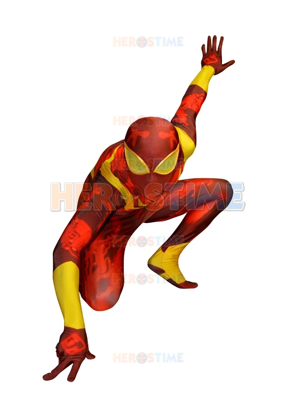 Новейший костюм Железного Человека-паука с 3D принтом лайкра спандекс полный