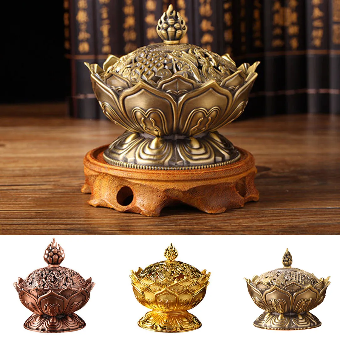 Alloy Chinese Lotus Hollow Cover  HOT Lotus Incense Smoke Co