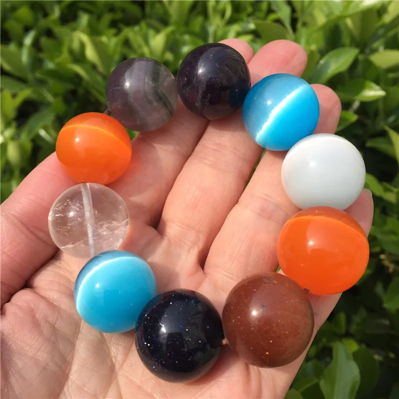Natural Crystal Chakras Bracelet Jewelry Stone Beads Stretchy Pulseras Crystals Gift | Дом и сад