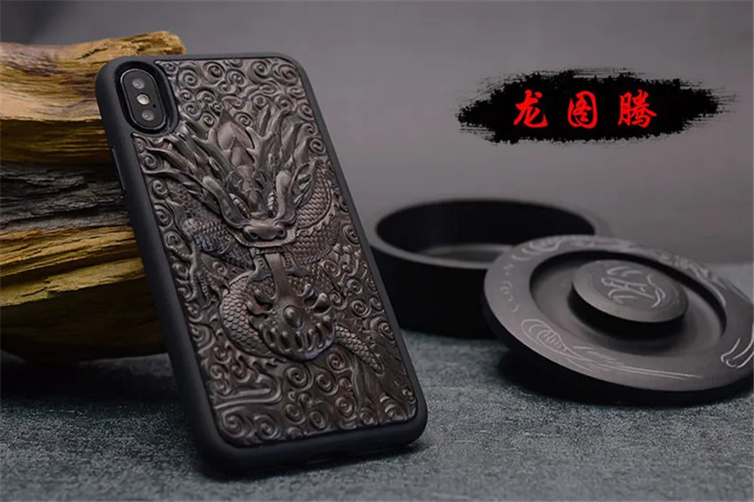 Роскошные изделия из резного черного дерева 3D стерео чехол для iPhone XS TPU полная защитная задняя крышка чехол для телефона чехол s для iPhone X XR XS Max