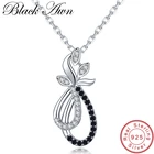 BLACK AWN ожерелье из стерлингового серебра 925 пробы для женщин Подвески в виде цветов женские ювелирные изделия из стерлингового серебра подарок K034