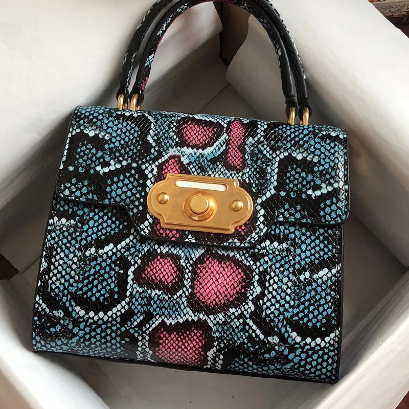 Змеиной кожи кожаные сумки для Для женщин высокое качество роскошные дамские