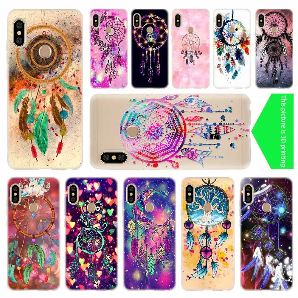

cove Silicone Case For Xiaomi Redmi 9a 8a 7a Note 10 9 8 7 Pro Max 10S 9S 8t Y3 Bag Dream catcher watercolor dreamcatcher