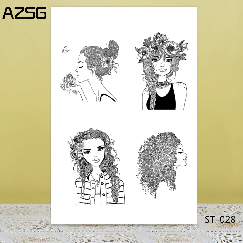 

AZSG American style cutey girl Clear Stamps/Seal For DIY Scrapbooking/Card Making/Album Decorative Silicon Stamp Crafts