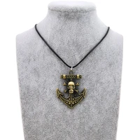 brand new vintage anchor necklaces pendants for women collier femme retro gold skull anchor choker necklaces men jewelry gift