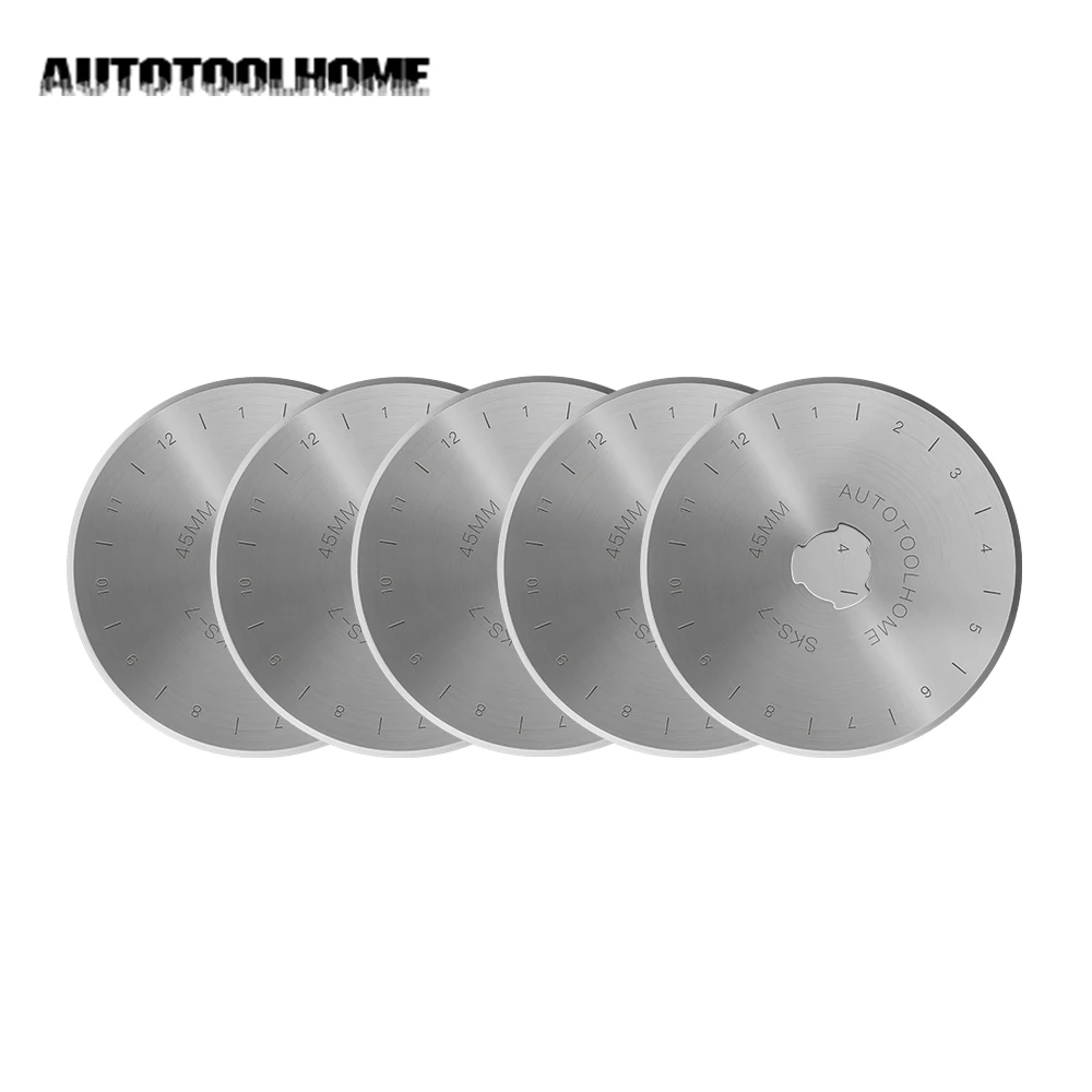AUTOTOOLHOME 5 шт. 45 60 28 мм вращающиеся лезвия резаки лоскутное шитье ткань Кожа ремесло
