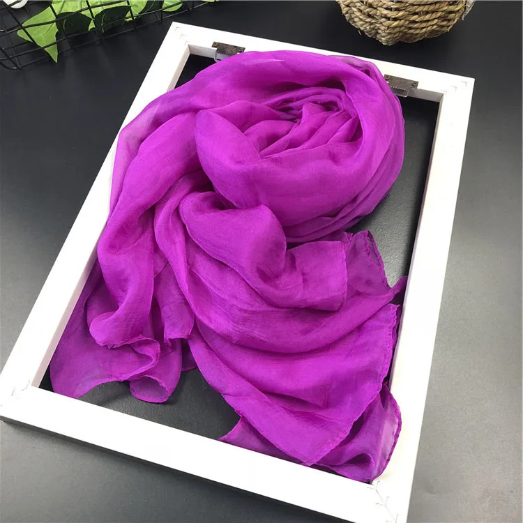 Purple Женский летний шарф, Одноцветный шелковый шарф, пляжный шарф, бикини, накидка, саронги, солнцезащитный шарф, накидка, элегантная шаль размера плюс - Цвет: Purple