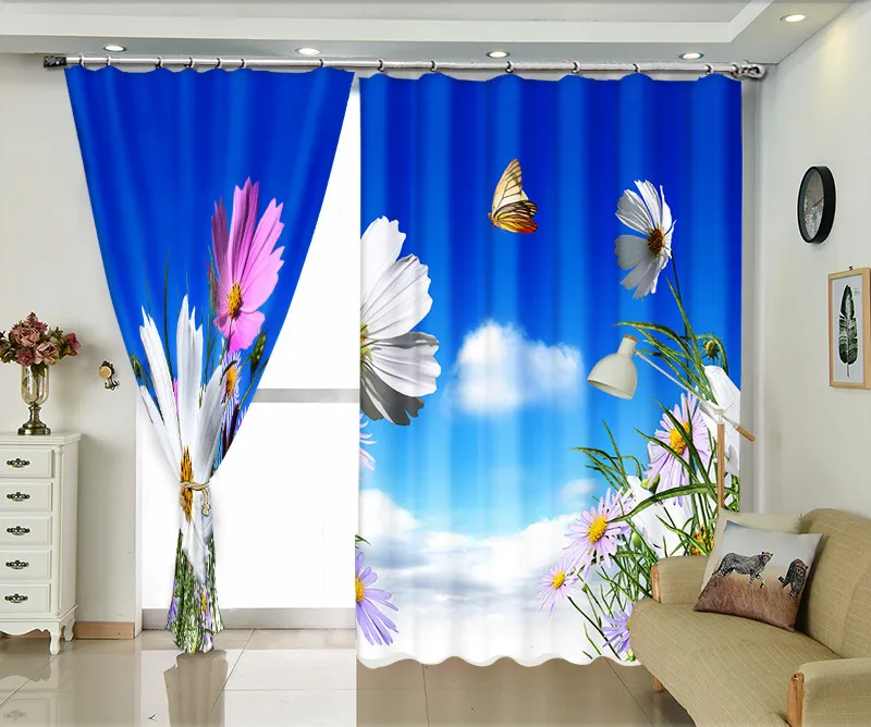 

Sunflower Curtains Luxury Blackout 3D Window Curtain Living Room office Bedroom Cortina Drapes Rideaux Custom size pillowcase
