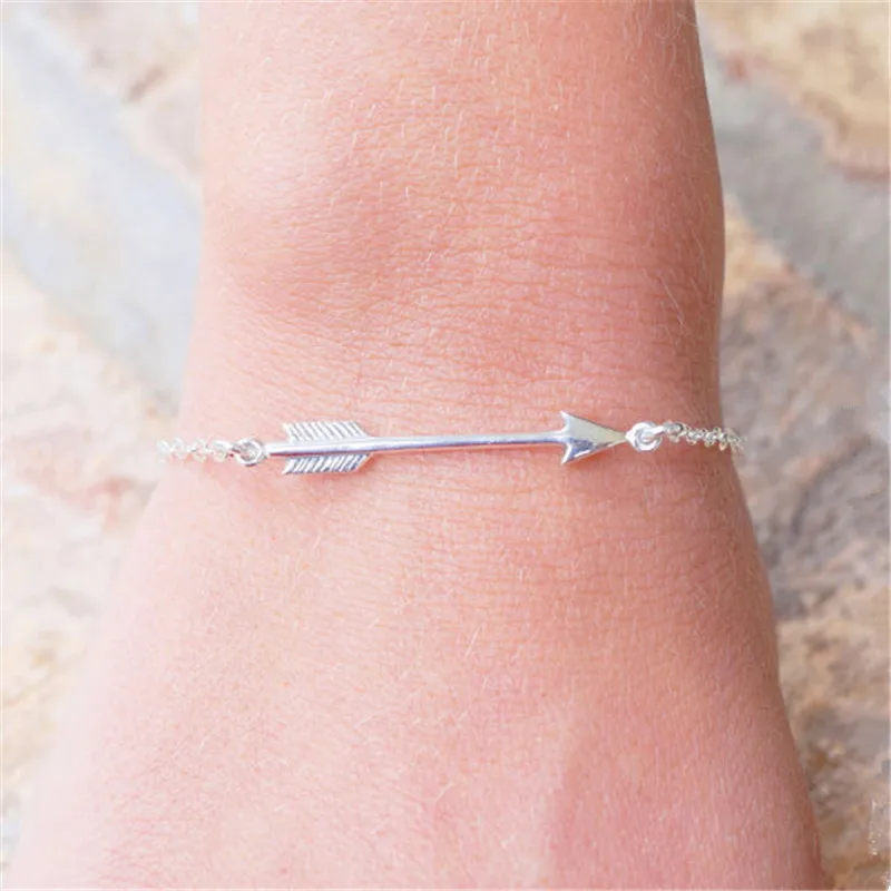 Новые модные регулируемые треугольные браслеты золотистые со стрелками для