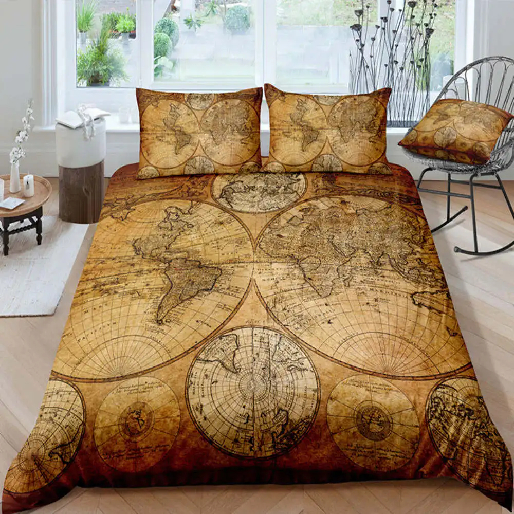

Thumbedding Country Animals Symbol Bedding Sets World Map Twin Full Queen King 3D Printing Duvet Cover Single Double Quilt Cover