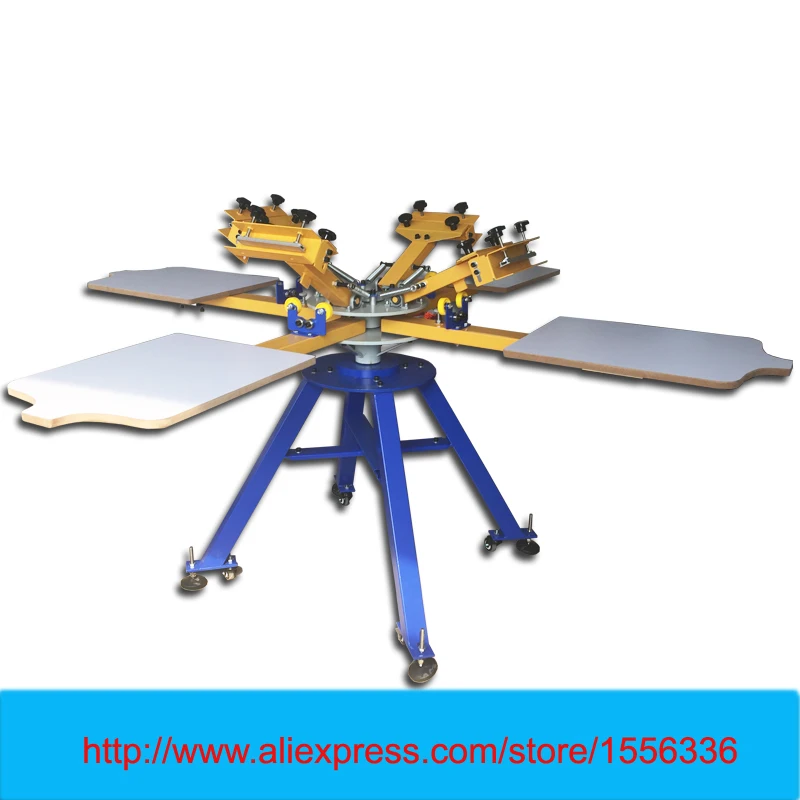 Ручная вращающаяся многоцветная трафаретная печатная машина для текстильной