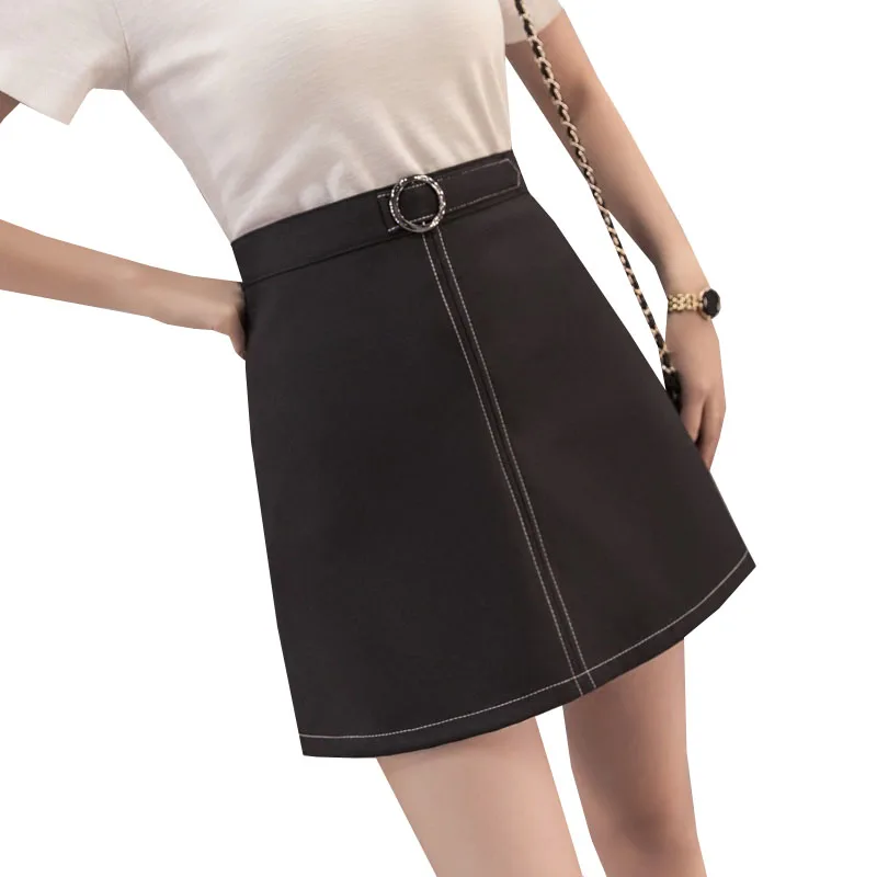 Женская мини-юбка с завышенной талией Повседневная облегающая юбка кольцом и