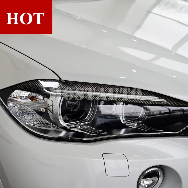 2 шт. накладки на передние фары из углеродного волокна для BMW X5 F15 2014 2018|Лепнина
