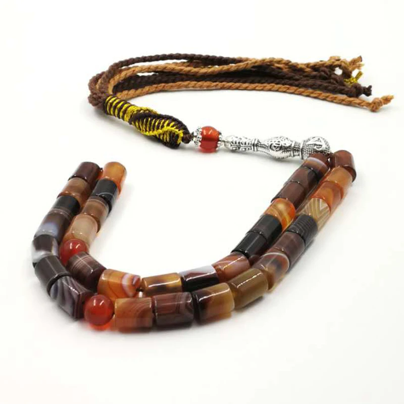 Натуральные бразильские Агаты tasbih 33 Роскошные четки мусульманский ИД Рамадан gfit