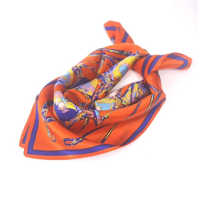 

Faramita Holiday Red Hot Summer Spring Beach Printed Women 100% Silk Shawls Headwear Elegant Square 55cm Scarves Scarf Ladies