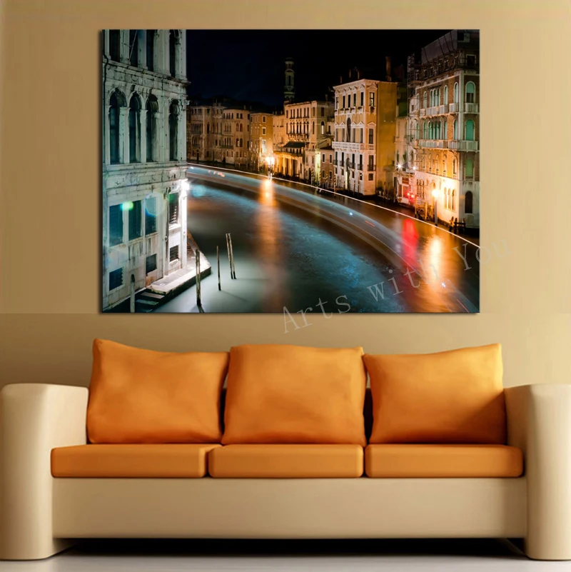 1 панель HD декоративное художественное Изображение красивый город ночью Картина