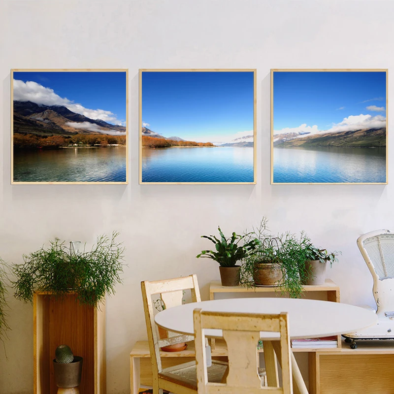 Пейзаж плакаты и принты 3 шт. настенная Картина на холсте картины со спокойной