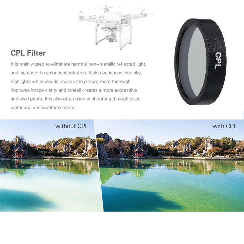 Фильтр для объектива Phantom 3 UV CPL ND4 8 16 32 фильтры для DJI Phantom 3 standard/Advanced/SE/Pro 4K Gimbal аксессуары для камеры