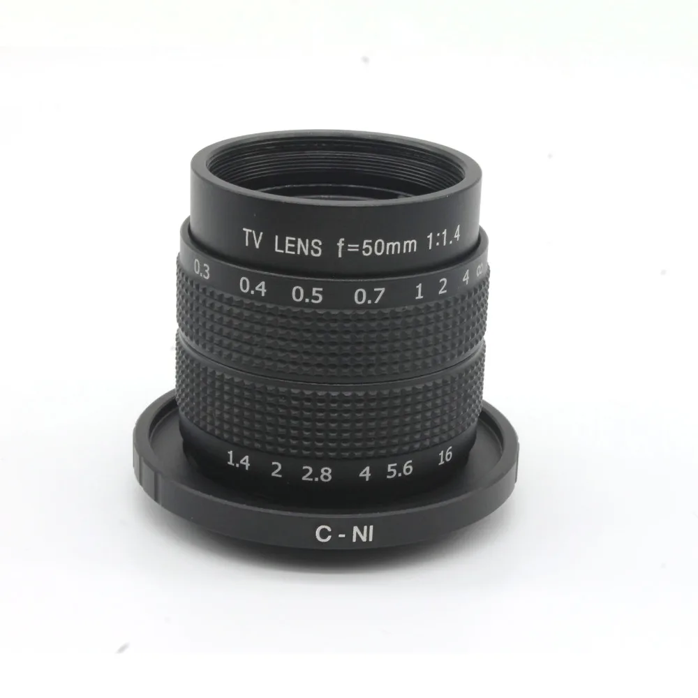 Объектив для видеонаблюдения Fujian 50 мм F1.4 + крепление C к N 1 Nikon N1 V1 V2 J1 J2 (C N1) с