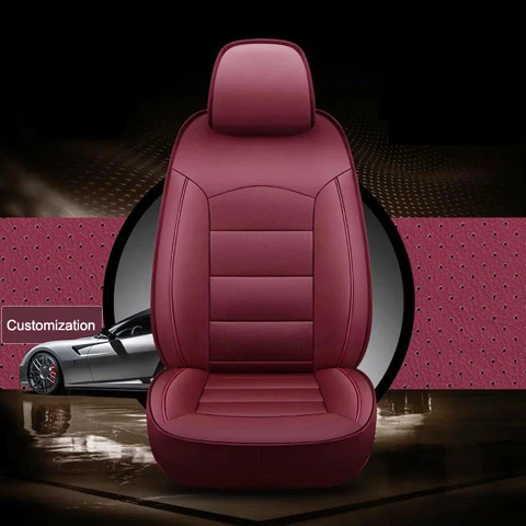 Red Wine AutoDecorun чехлы из натуральной кожи для автомобильных сидений Infiniti qx70 аксессуары автомобильные чехлы для сидений из воловьей кожи автомобильные чехлы для сидений 15 шт - Название цвета: Red Wine