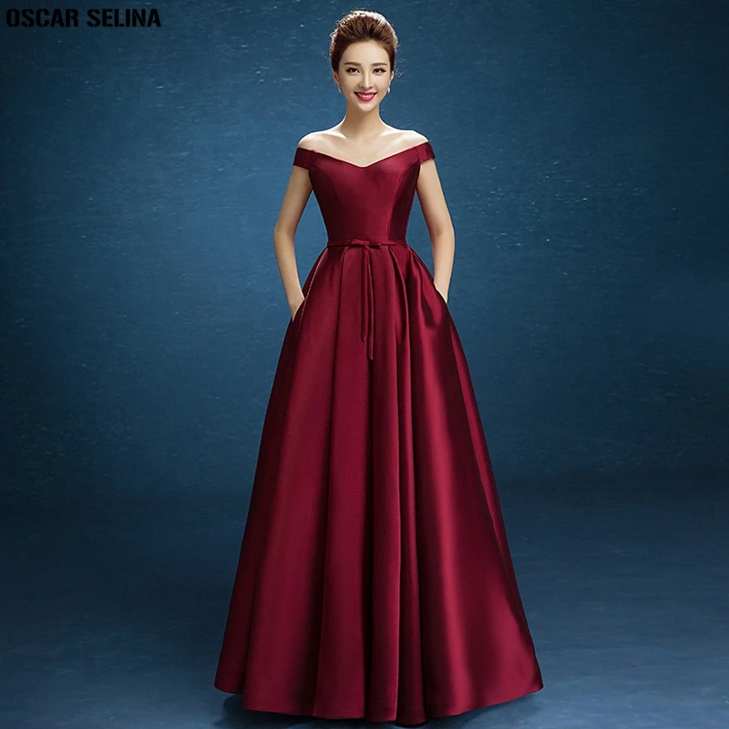 Custom vestido madrinha new satin Boat Neck short sleeve A Line Royal blue burgundy purple champagne bridesmaid dresses long | Свадьбы и