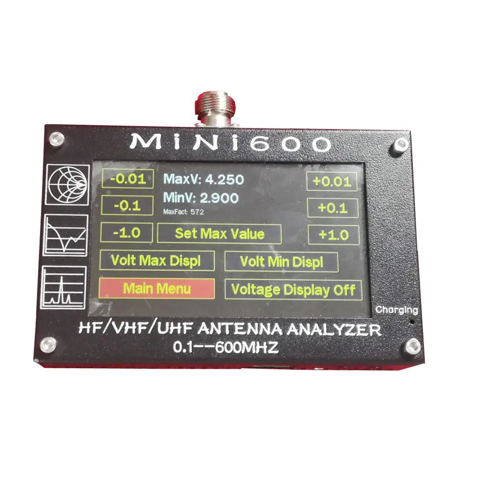 Новый Mini600 4 3 &quotсенсорный ЖК 0 1-600 МГц HF/VHF/UHF ANT SWR антенна анализатор метр + батарея |