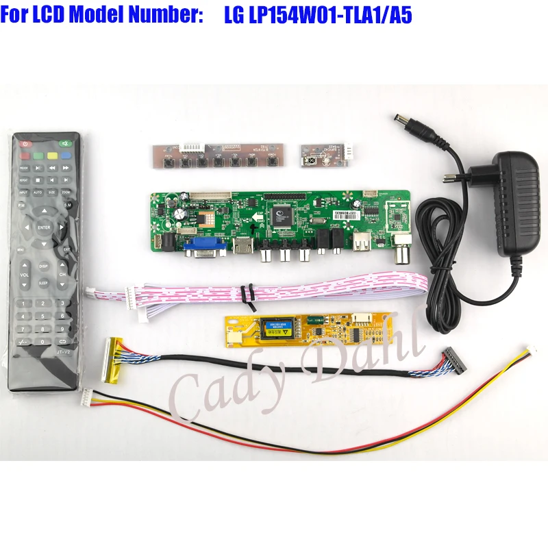 HDMI CVBS rf USB VGA AV ТВ плате контроллера + инвертор LVDS кабель пульт дистанционного