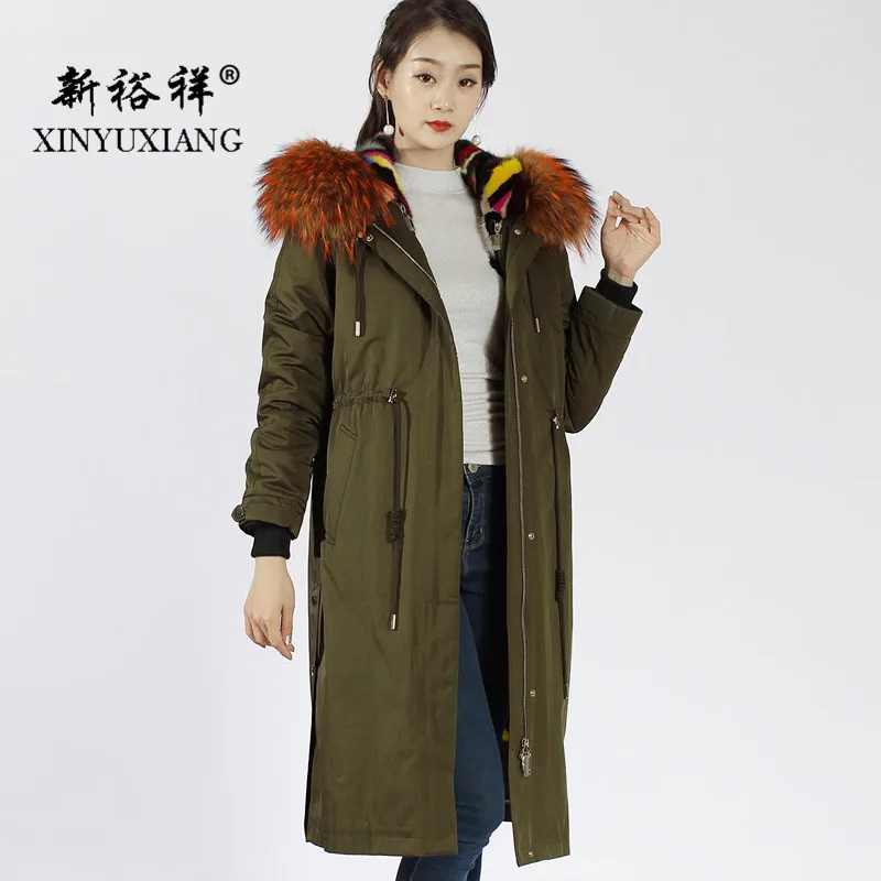 XINYUXIANG 2018 новый тонкий шнурок уличная Для женщин парки зимние Роскошные 100%