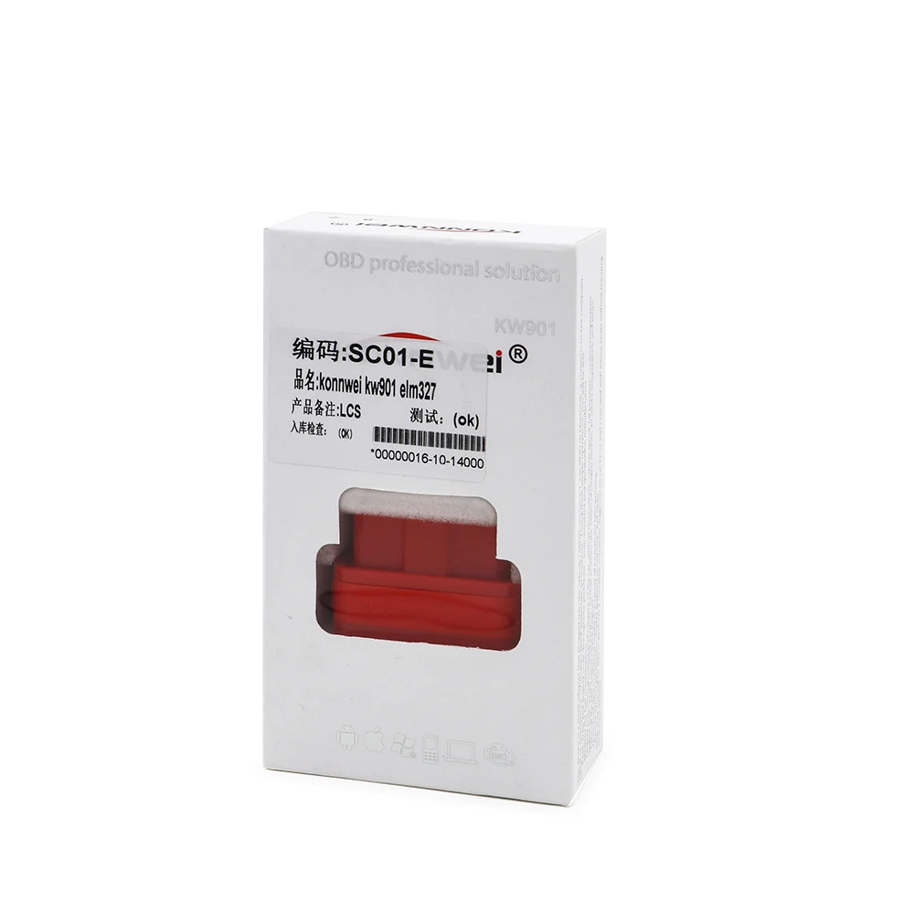 KONNWEI KW901 elm 327 bluetooth V1.5 2017 Топ Супер Мини elm327 кВт 901 wifi считыватель кодов Сканер 100 шт./лот DHL бесплатно|code reader