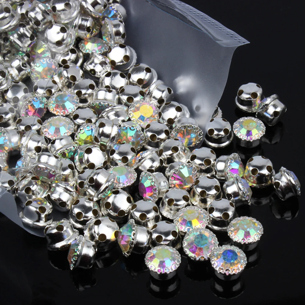 

Silver Lace Claw Sew on Rhinestone Glass Crystal 6mm/7mm/8mm/10mm Stones and Beads Bags For Dresses Clothes diy