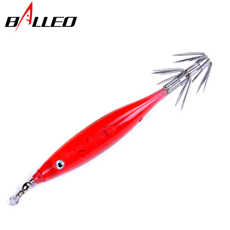 Balleo 10pcs Hard Fishing Lure 7cm/3.5g 5Color Squid High Carbon Steel Hook Octopus Crank Artificial Jigs Cuttlefish Shrimp Bait