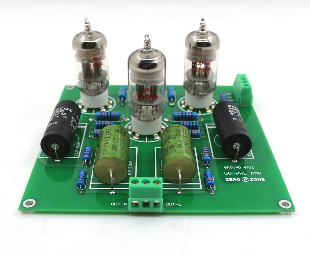 

GZLOZONE Assembeld Ground Grid GG Preamp Board / GG Tube Preamplifier With 3pcs 12AU7