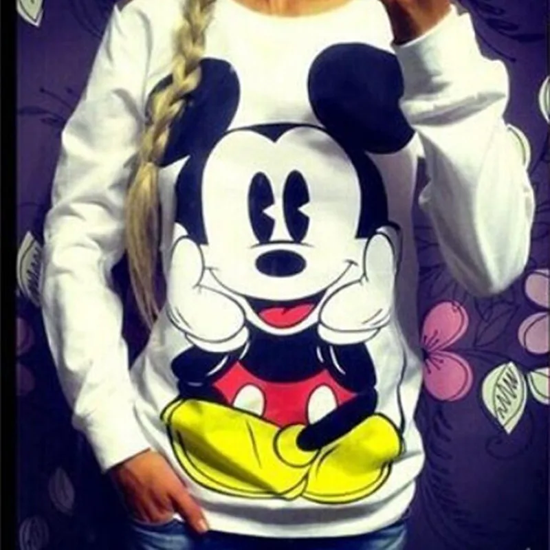 2017 New Spring Autumn Women/Girl minnie Mouse Print Suit cotton Women Cartoon Sweatshirt Hoodies Pullovers Tracksuit S-XL | Женская