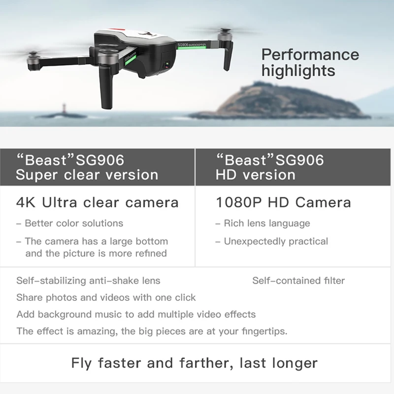 SG906 4K hd камера Дрон складной с GPS селфи Квадрокоптер FPV Дроны камерой RC вертолет