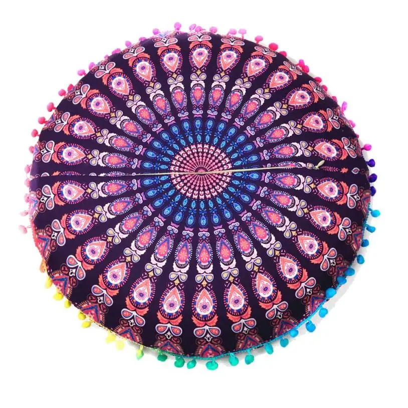 Напольные подушки с индийской мандалой круглая богемная Подушка шезлонг чехол