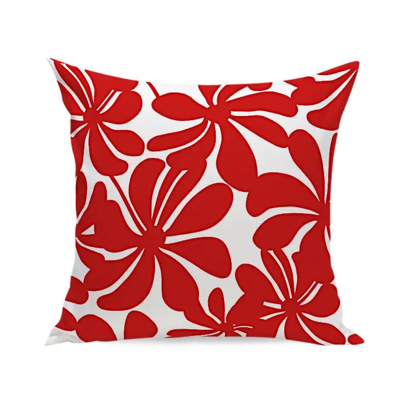 45x45 см простые красного цвета с геометрическим узором в полоску и клетку волна