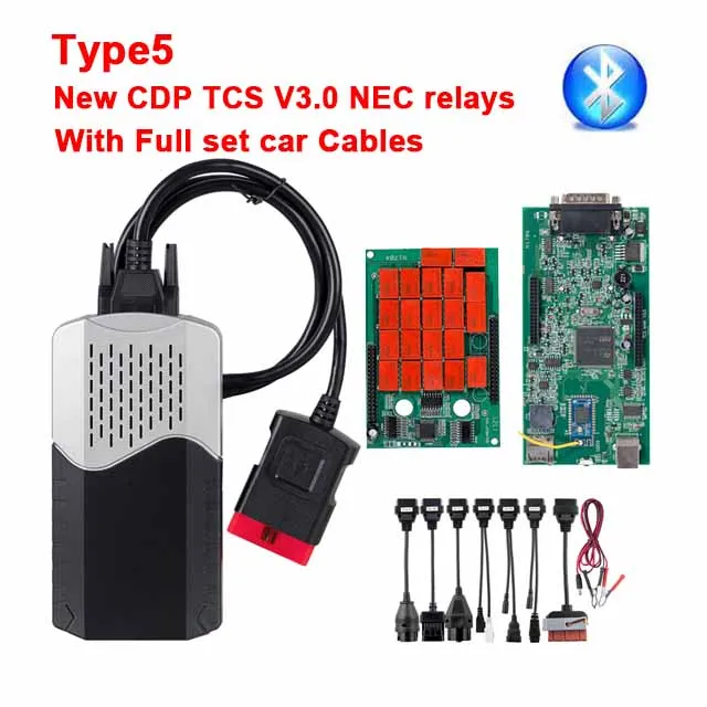 CDP TCS multidiag pro Bluetooth. R0 keygen V3.0 реле NEC obd2 сканер автомобилей грузовиков OBDII диагностический инструмент с автомобильными кабелями - Цвет: NEW cdp tcs BT cable