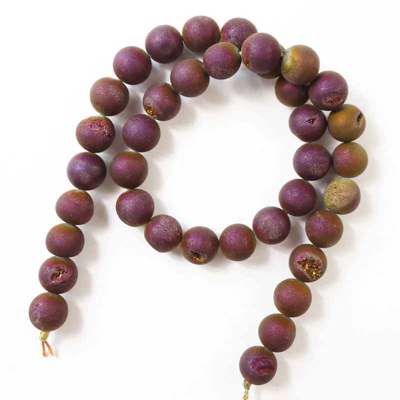 (Минимальный заказ 10 $ микс) 12 мм Металлические фиолетовые круглые бусины с