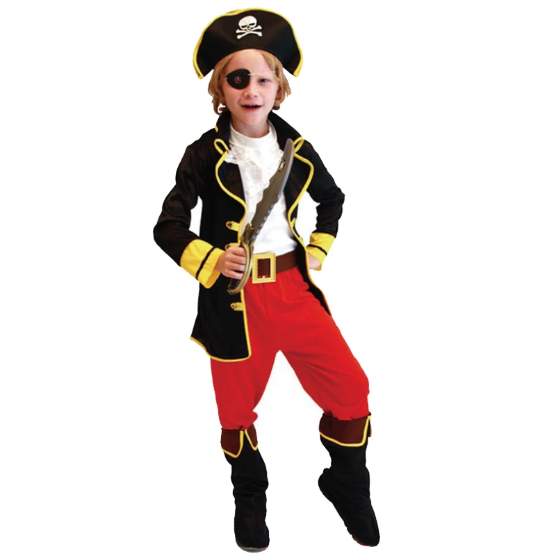 

Halloween Costumes Kids Boys Pirate Costume Cosplay set for Children Christmas New Year Purim For Kids Children(no weapons)