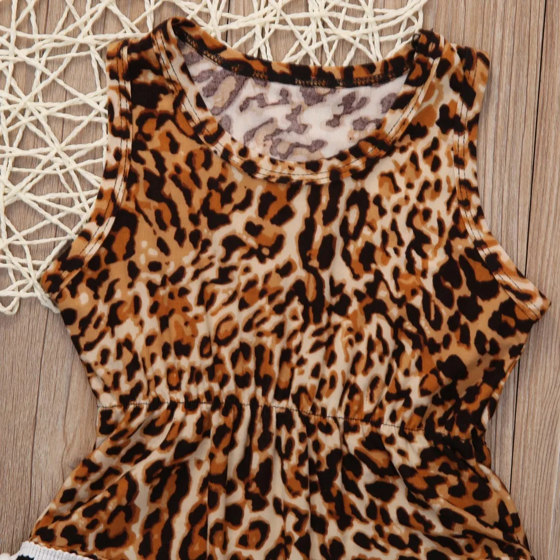 Леопардовый принт летняя кисточка для новорожденных девочек боди без рукавов в