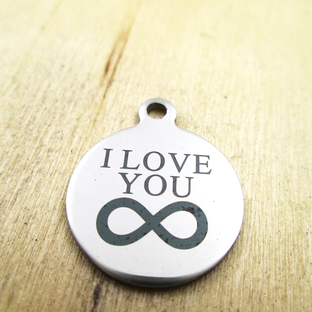 

10pcs/lot-I love you forever stainless steel charms - Laser Engraved - Customized - DIY Charms Pendants