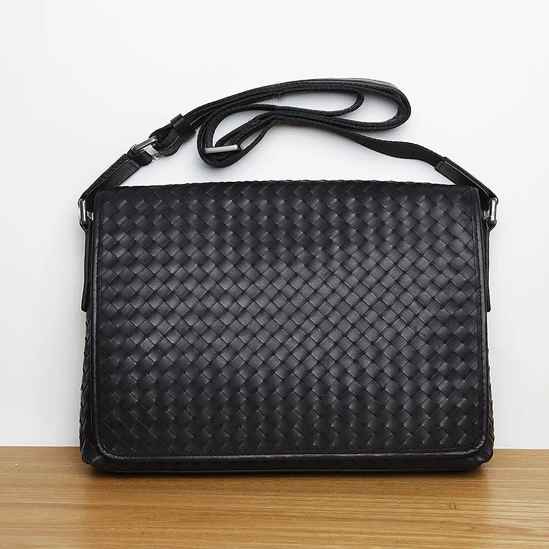 

LANSPACE genuine leather bag fashion men bag famous brand crossbody bag