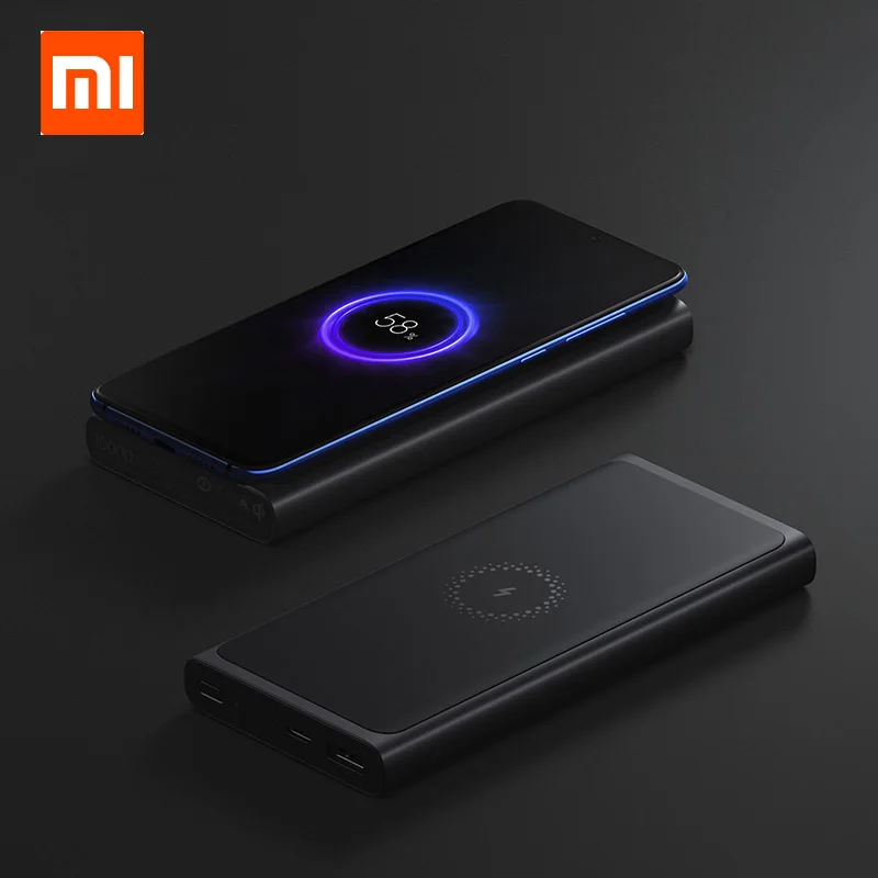 Беспроводной внешний аккумулятор Xiaomi 10000 мАч PLM11ZM USB Type C Mi Powerbank Qi Быстрое