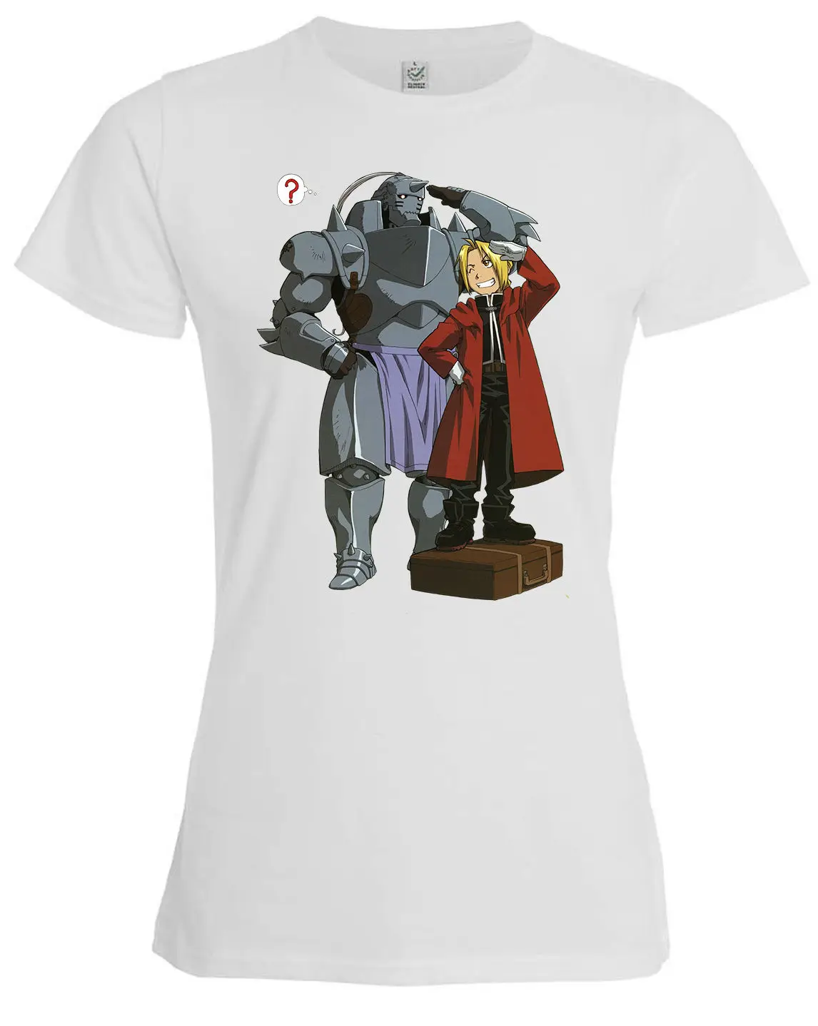Fullmetal Alchemist Edward and Alphonse Аниме Манга женская одежда белая футболка мультяшная