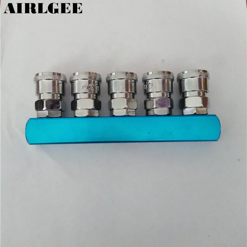 1/4NPT входной порт с внутренней резьбой 5Way Pass блок коллектора воздушный шланг