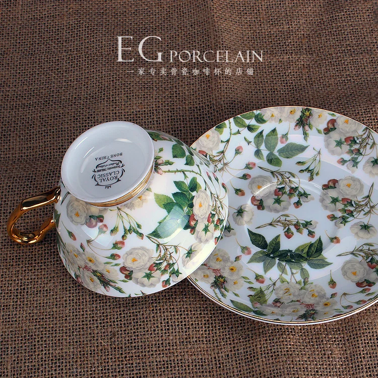 Европейский костяного фарфора чашка и тарелка кружка чая установить английский