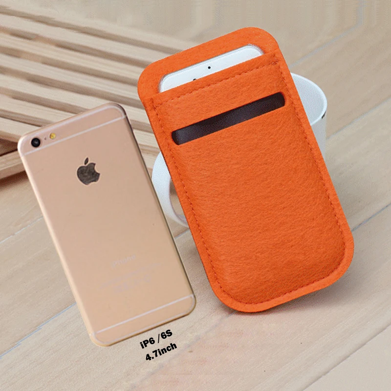 Шерсть Фетр бумажник мобильного телефона сумка для iPhone 6 6S плюс Чехол 4.7 дюймов