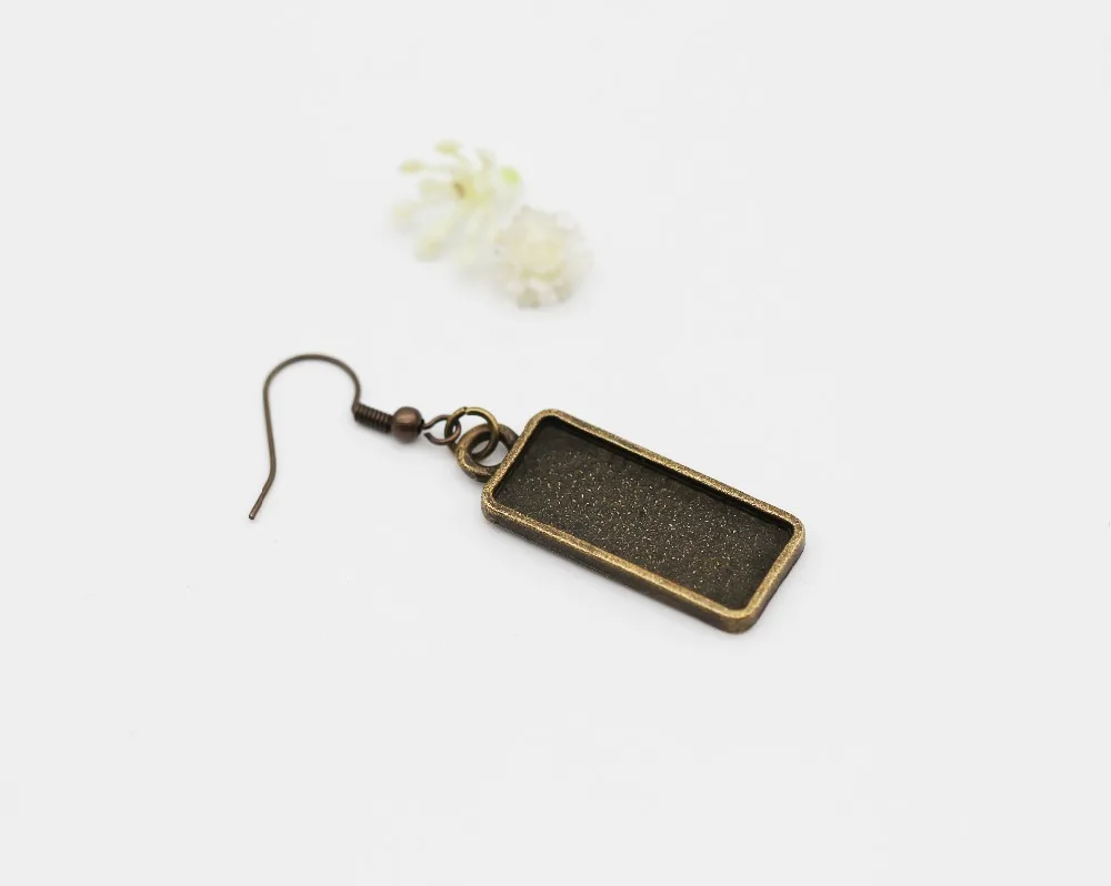 10x25mm Rectangle Cabochon Earring Blanks Base Setting Ant silver/Bronze/Silver Fit For DIY Women Making 20pcs | Украшения и